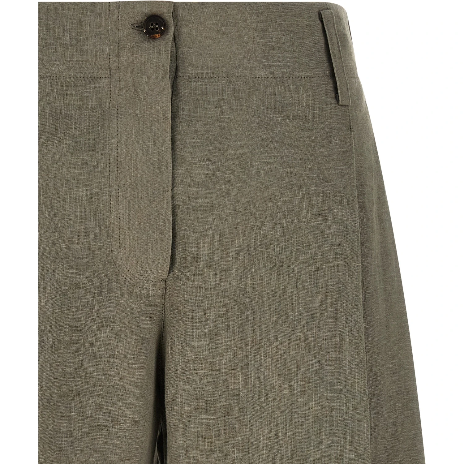 Bicolor Linen Bermuda Shorts