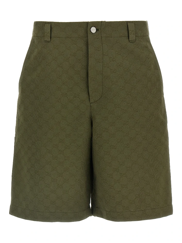 Bicolor Cotton Bermuda Shorts