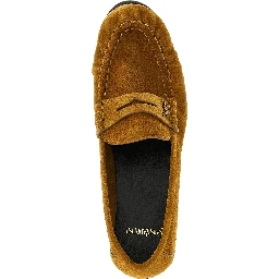 Brown Calfskin Slip-On Loafers