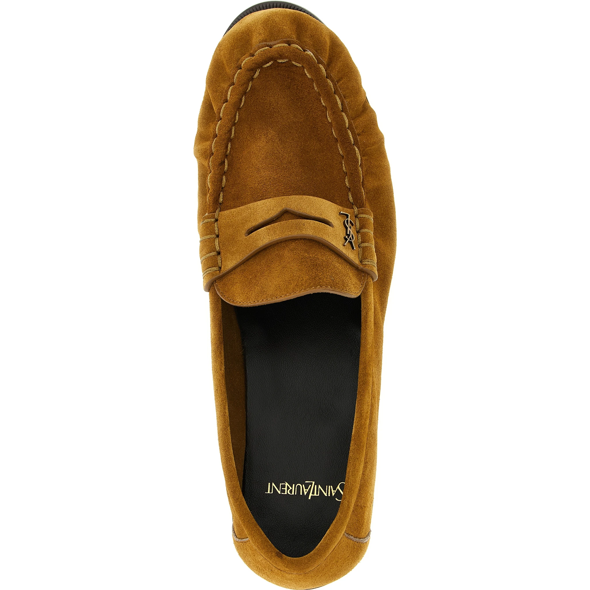 Brown Calfskin Slip-On Loafers