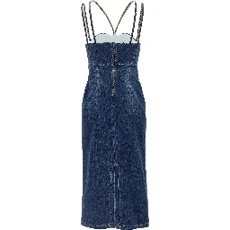 Blue Cotton Midi Dress