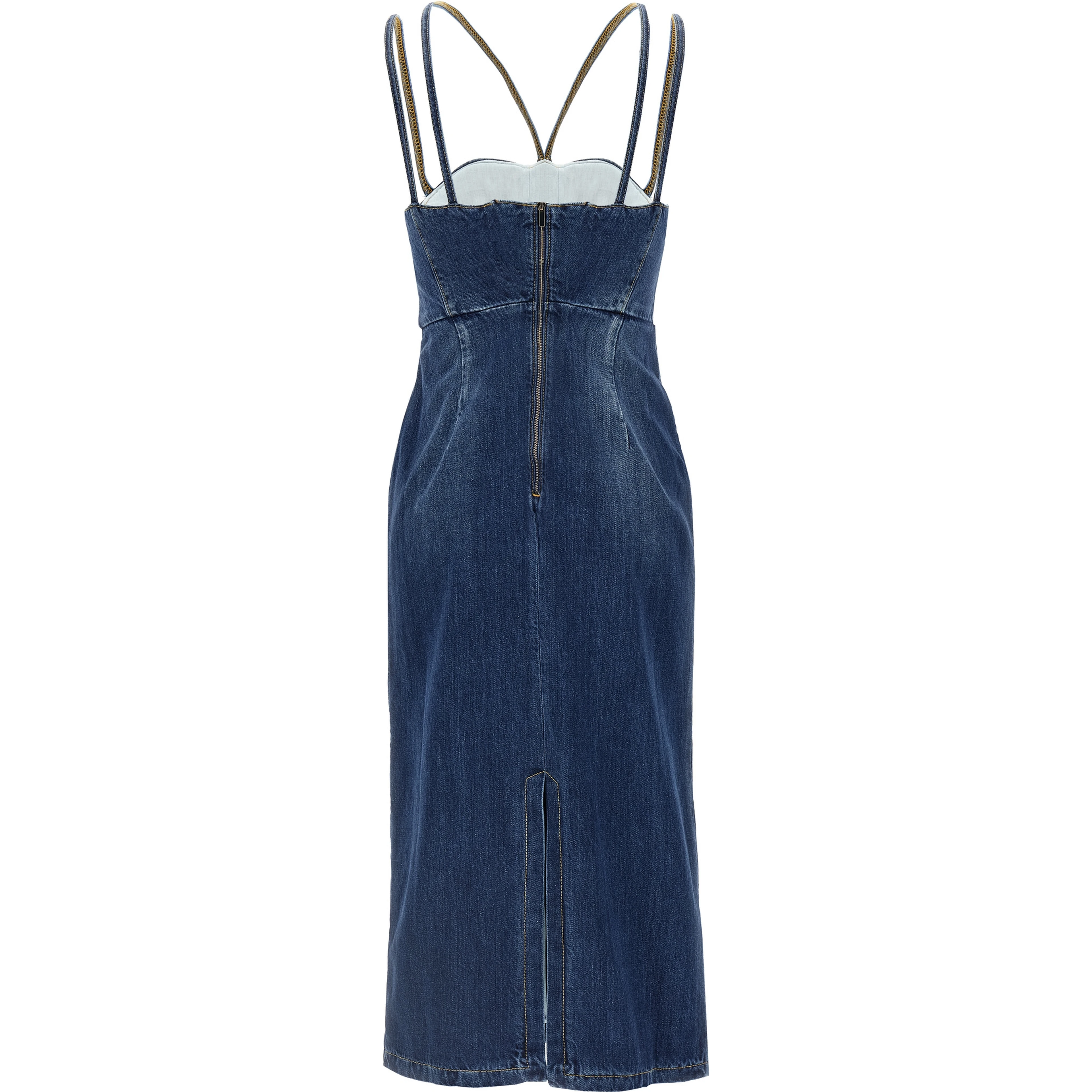 Blue Cotton Midi Dress