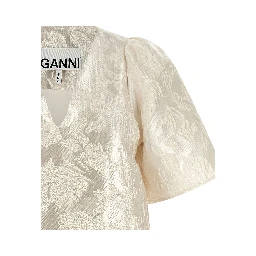 White Polyester Short Dress