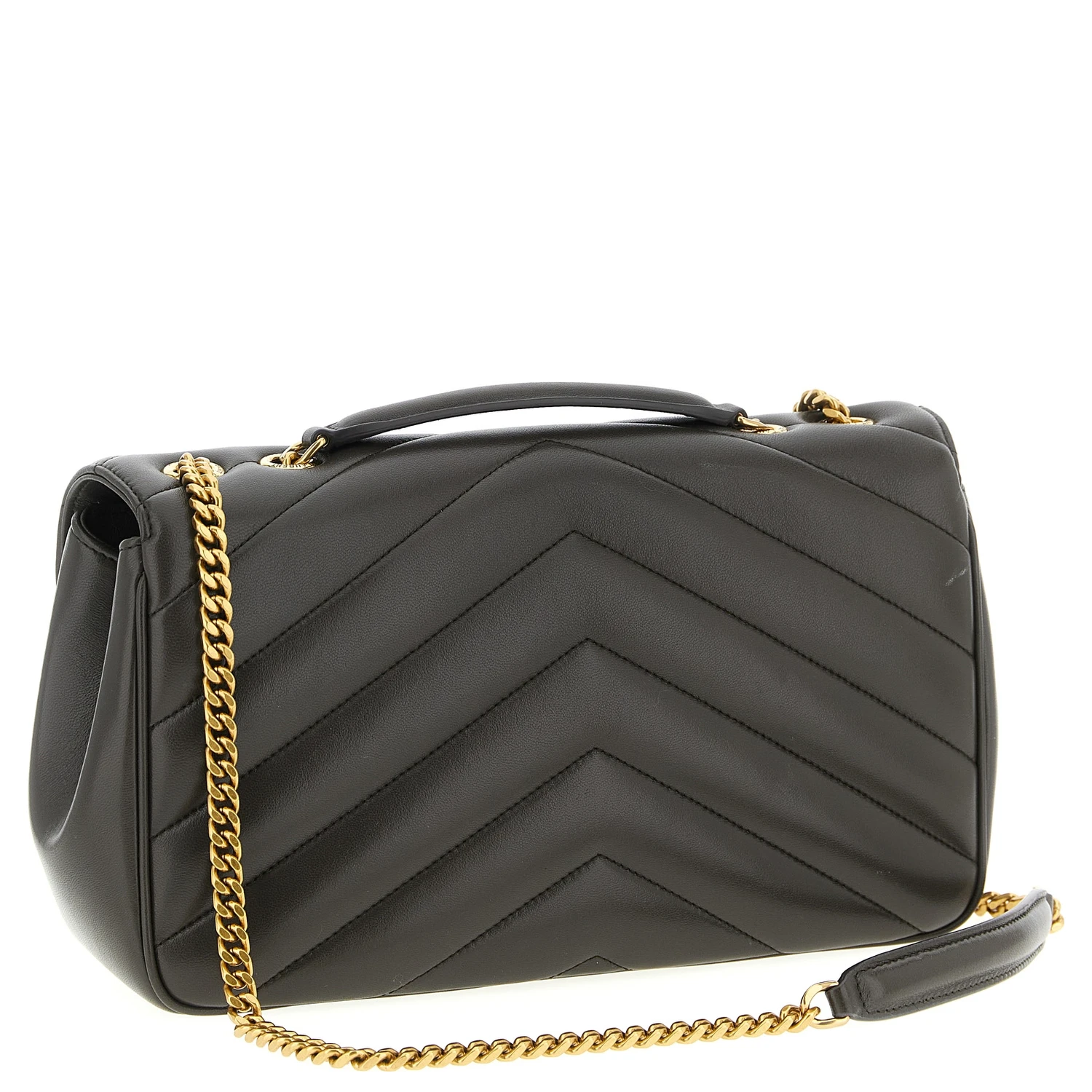 Brown Lamb Leather Shoulder Bag