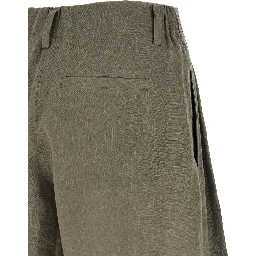 Bicolor Linen Bermuda Shorts