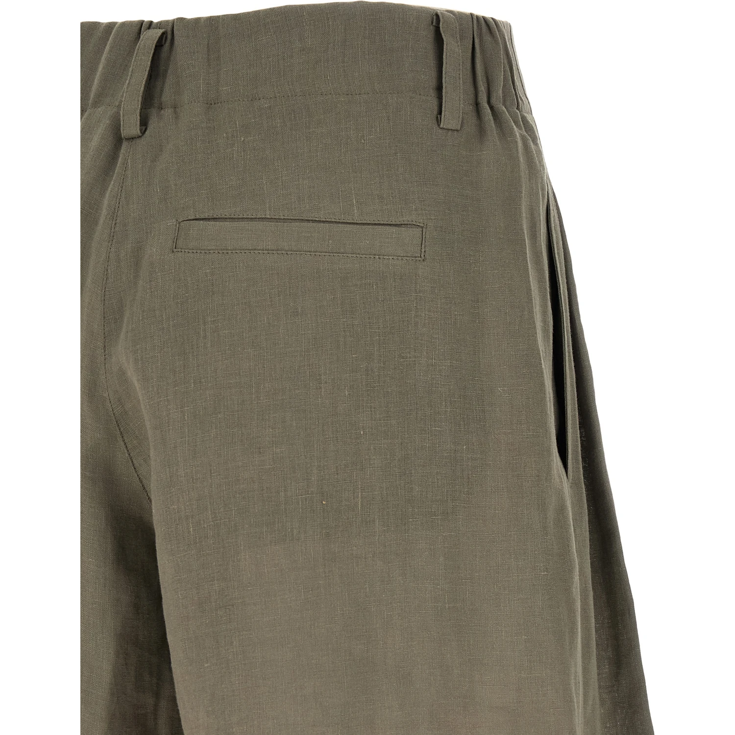 Bicolor Linen Bermuda Shorts
