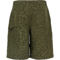 Bicolor Cotton Bermuda Shorts