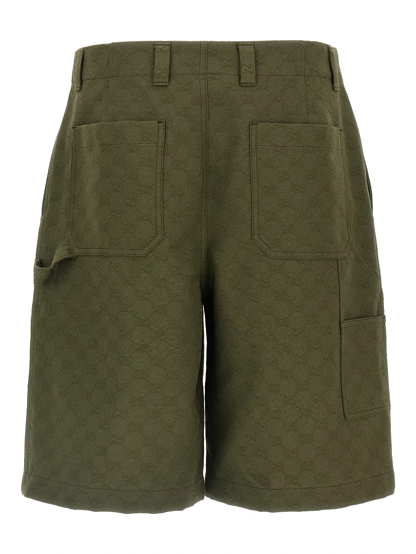 Bicolor Cotton Bermuda Shorts