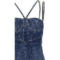Blue Cotton Midi Dress