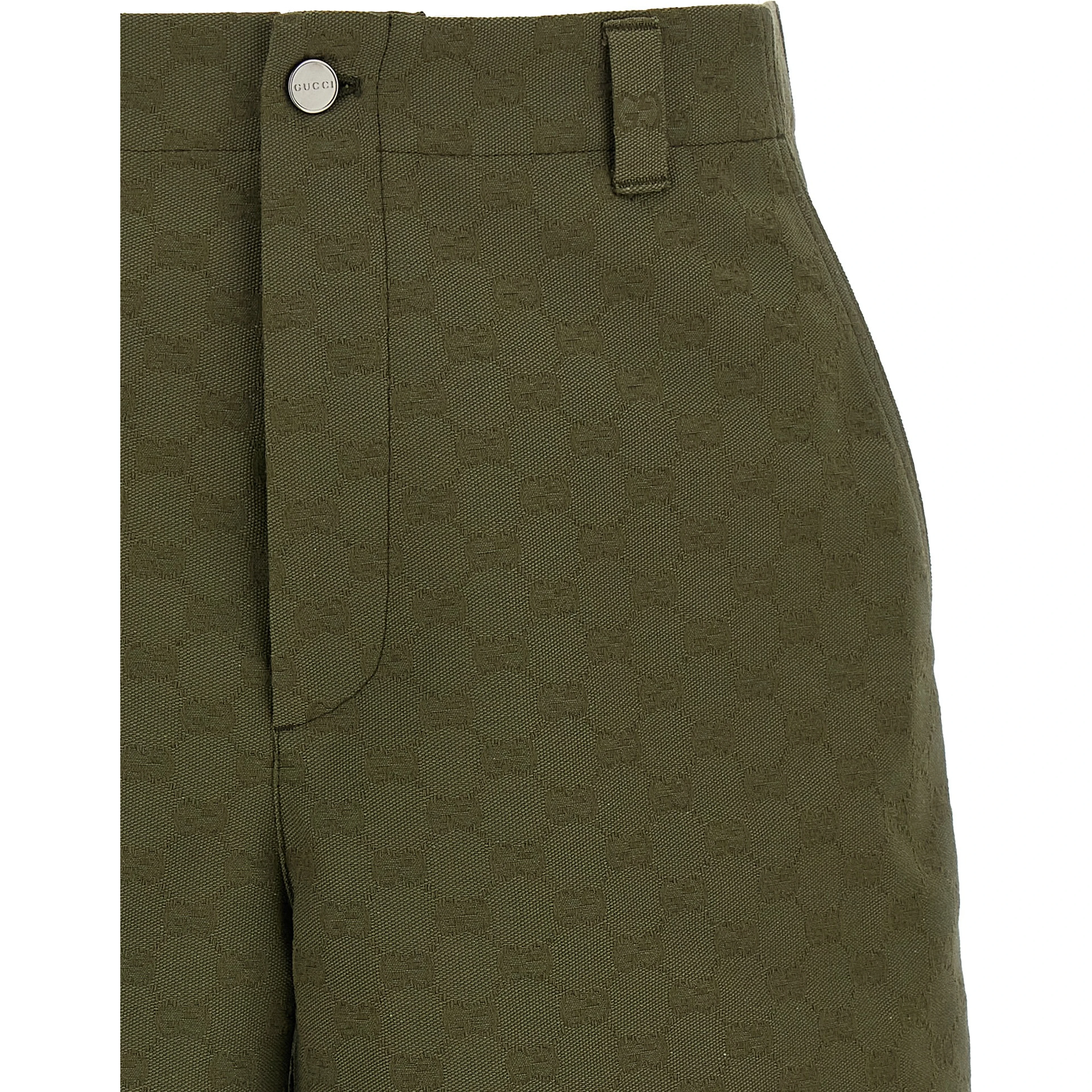 Bicolor Cotton Bermuda Shorts