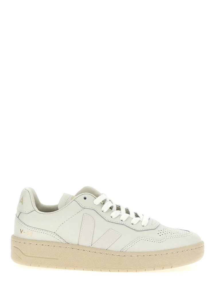 White Leather Low Top Sneakers