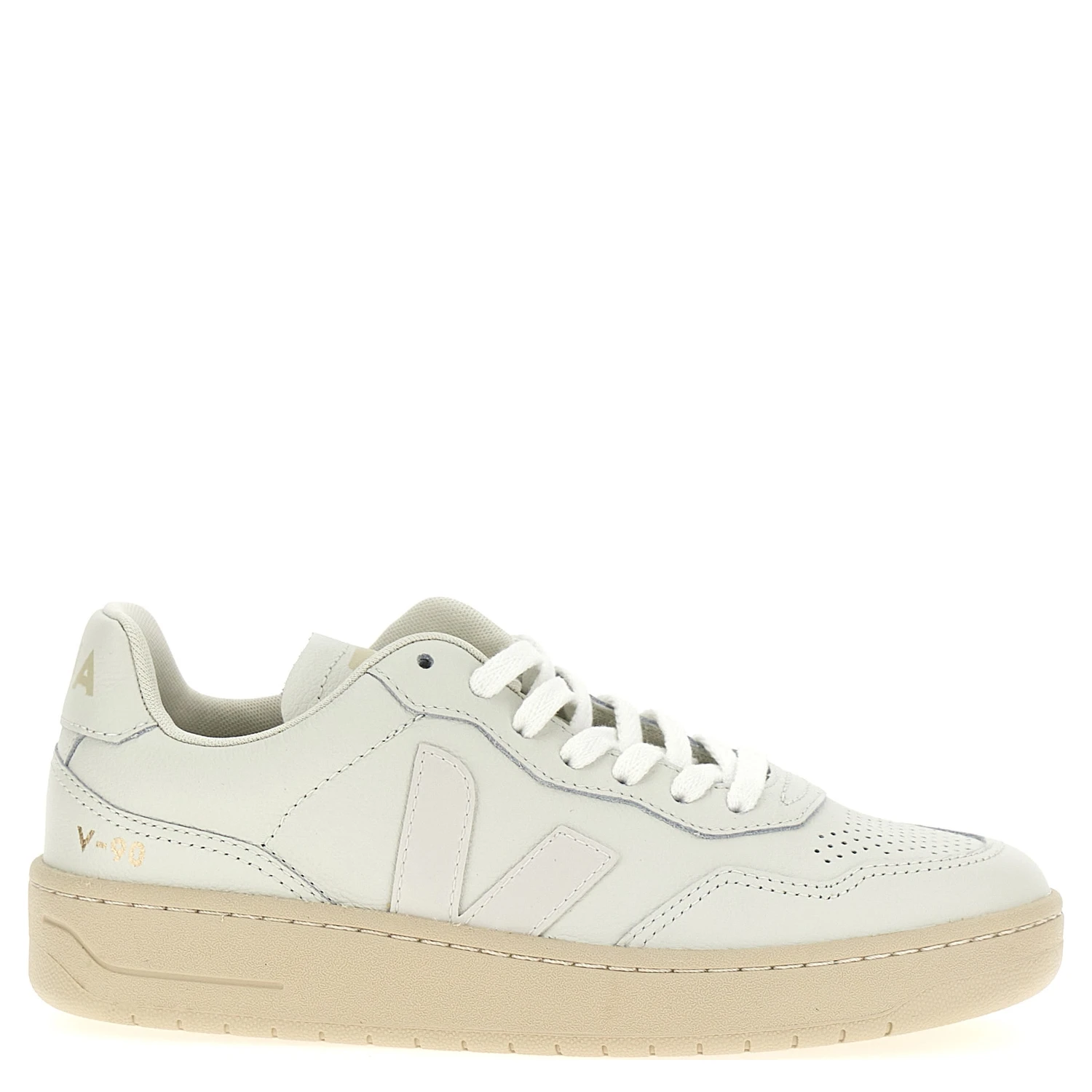 White Leather Low Top Sneakers