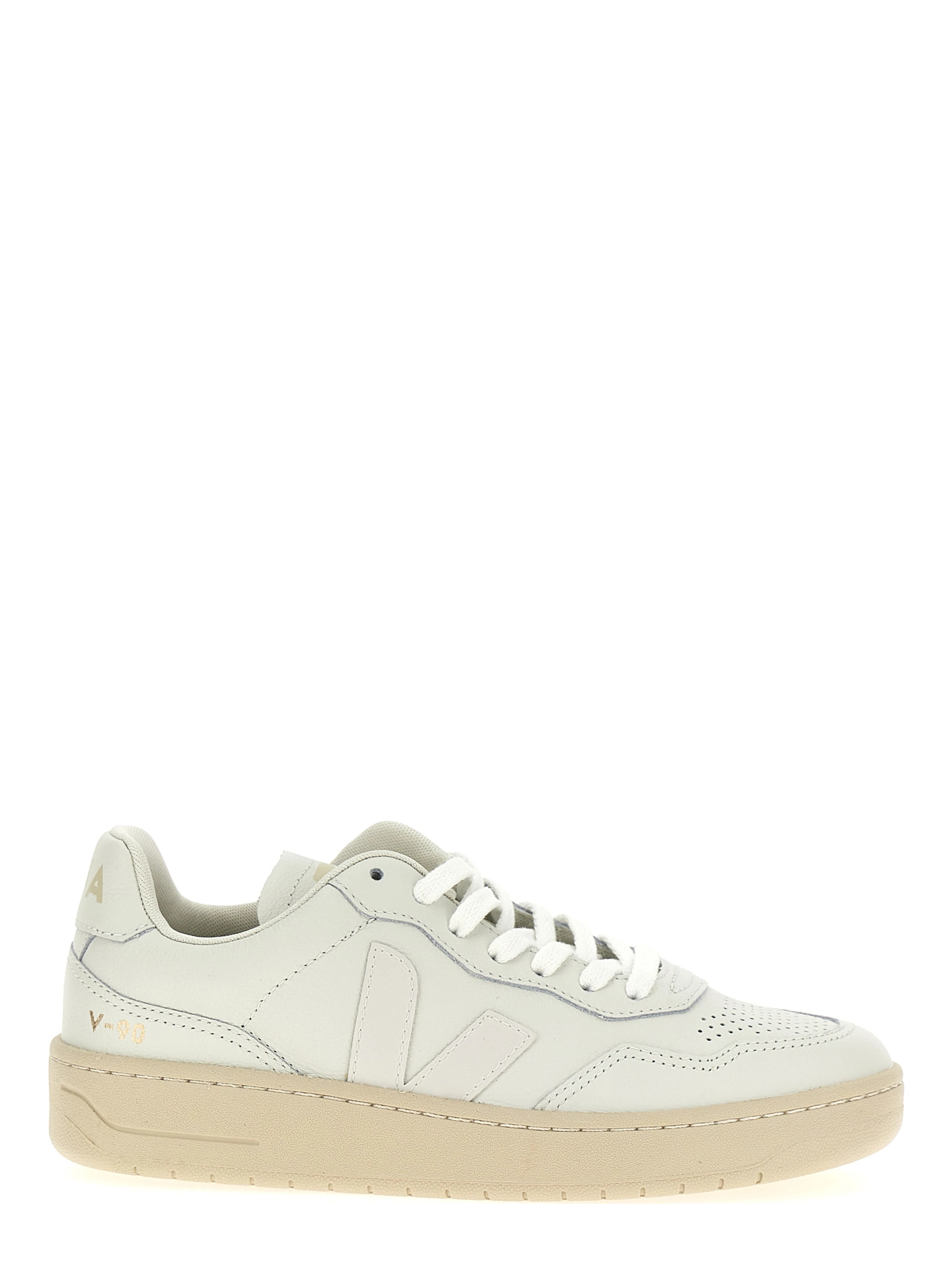 White Leather Low Top Sneakers