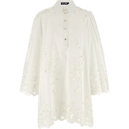 White Cotton Short Dress