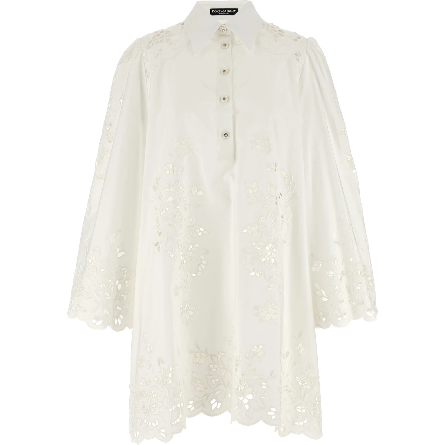 White Cotton Short Dress