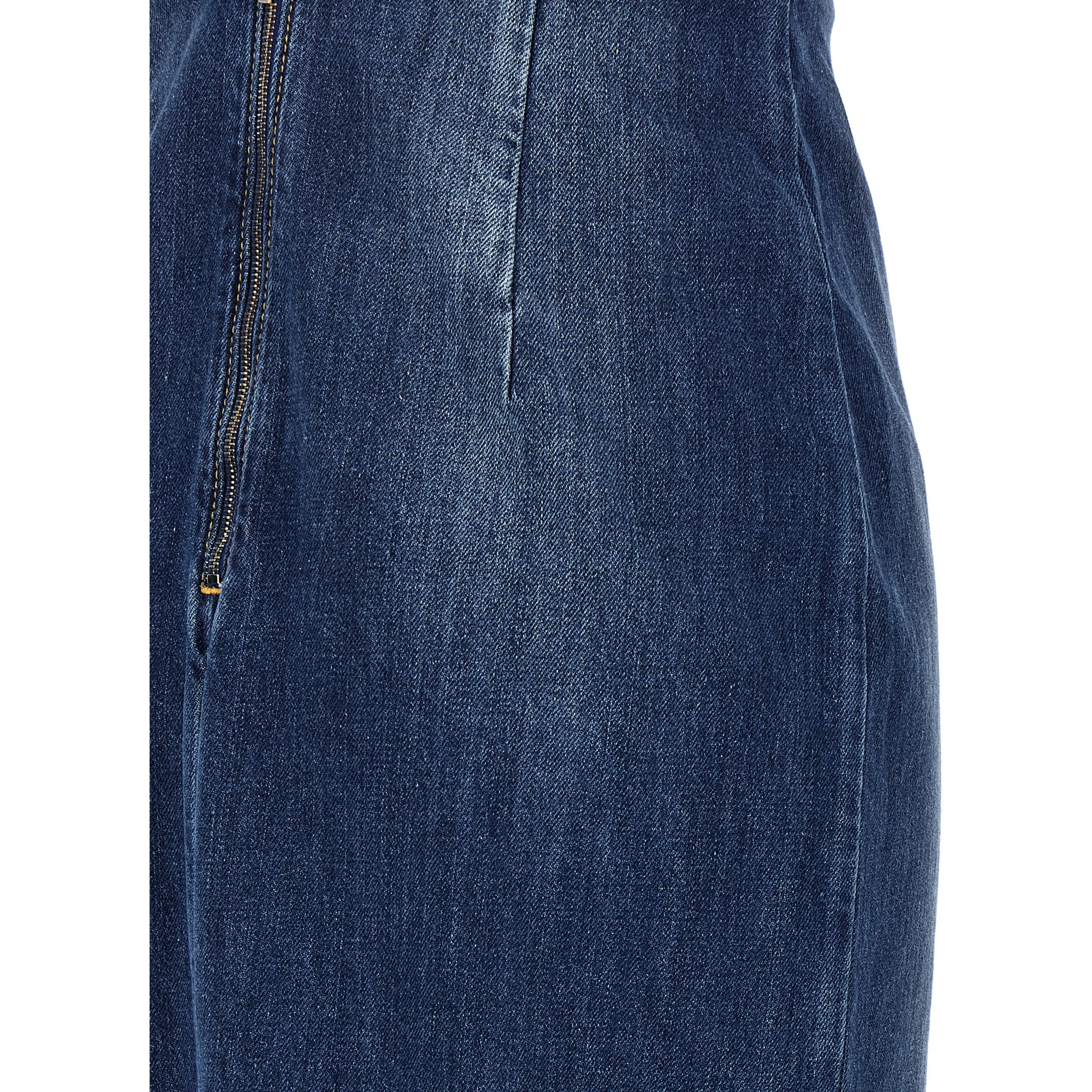 Blue Cotton Midi Dress