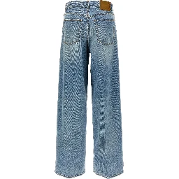 Blue Cotton Straight-Leg Jeans