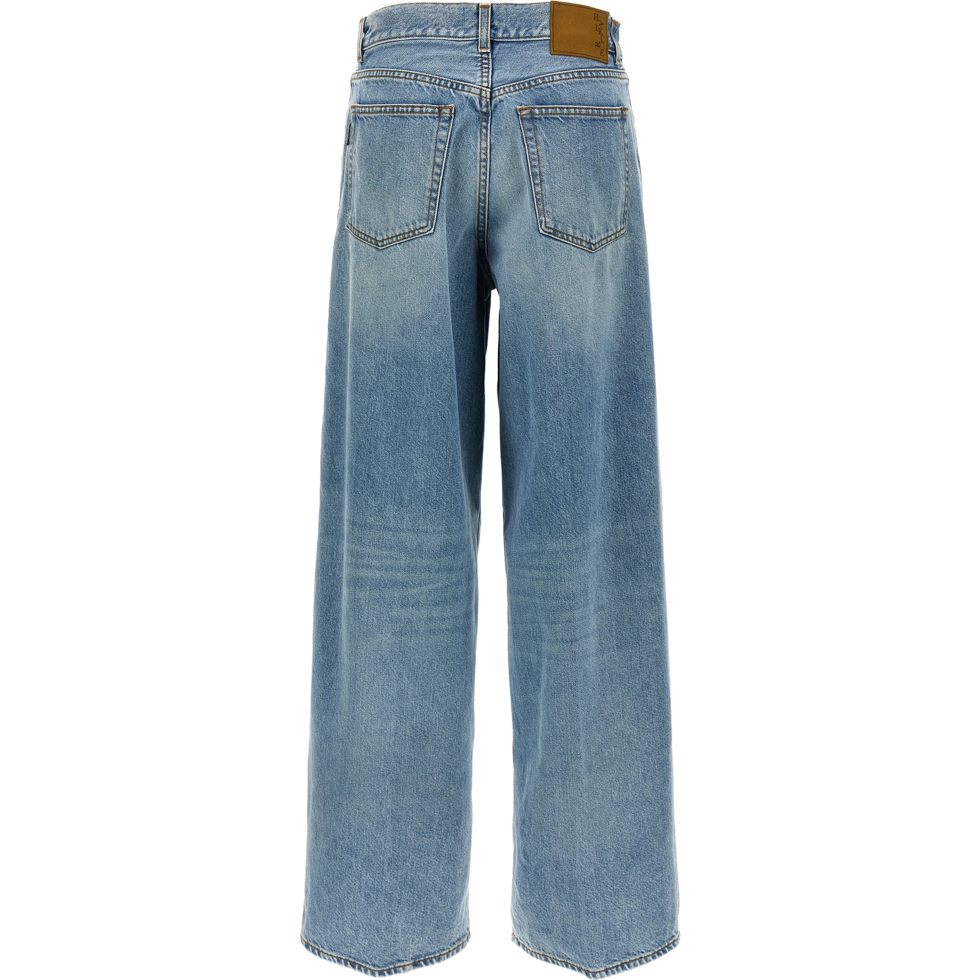 Blue Cotton Straight-Leg Jeans