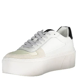 White Polyester Women's Sneaker