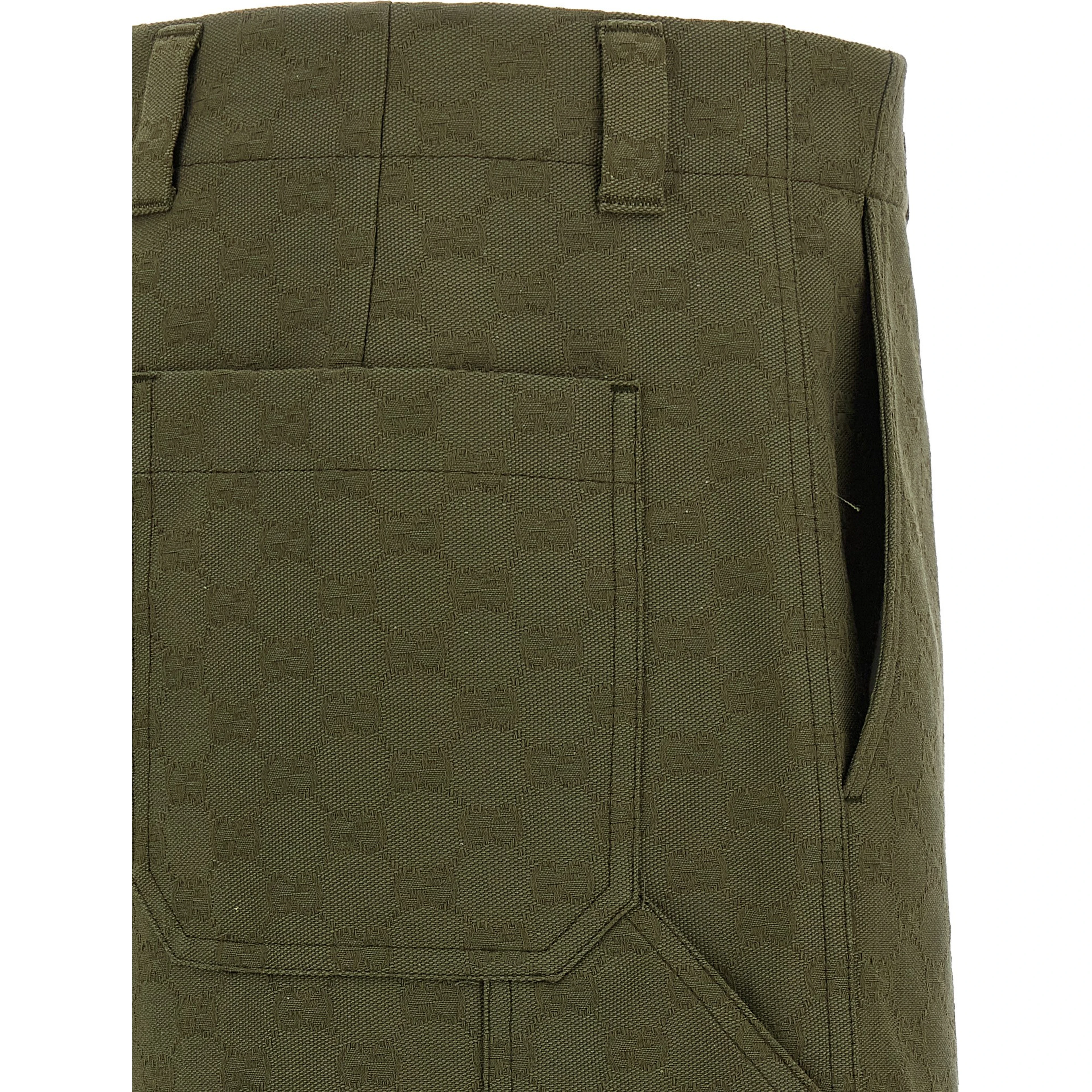 Bicolor Cotton Bermuda Shorts