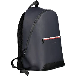 Blue Polyurethane Men's Backpack with Adjustable Straps