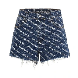 Blue Cotton Bermuda Shorts