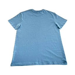 Light Blue Cotton Men T-Shirt