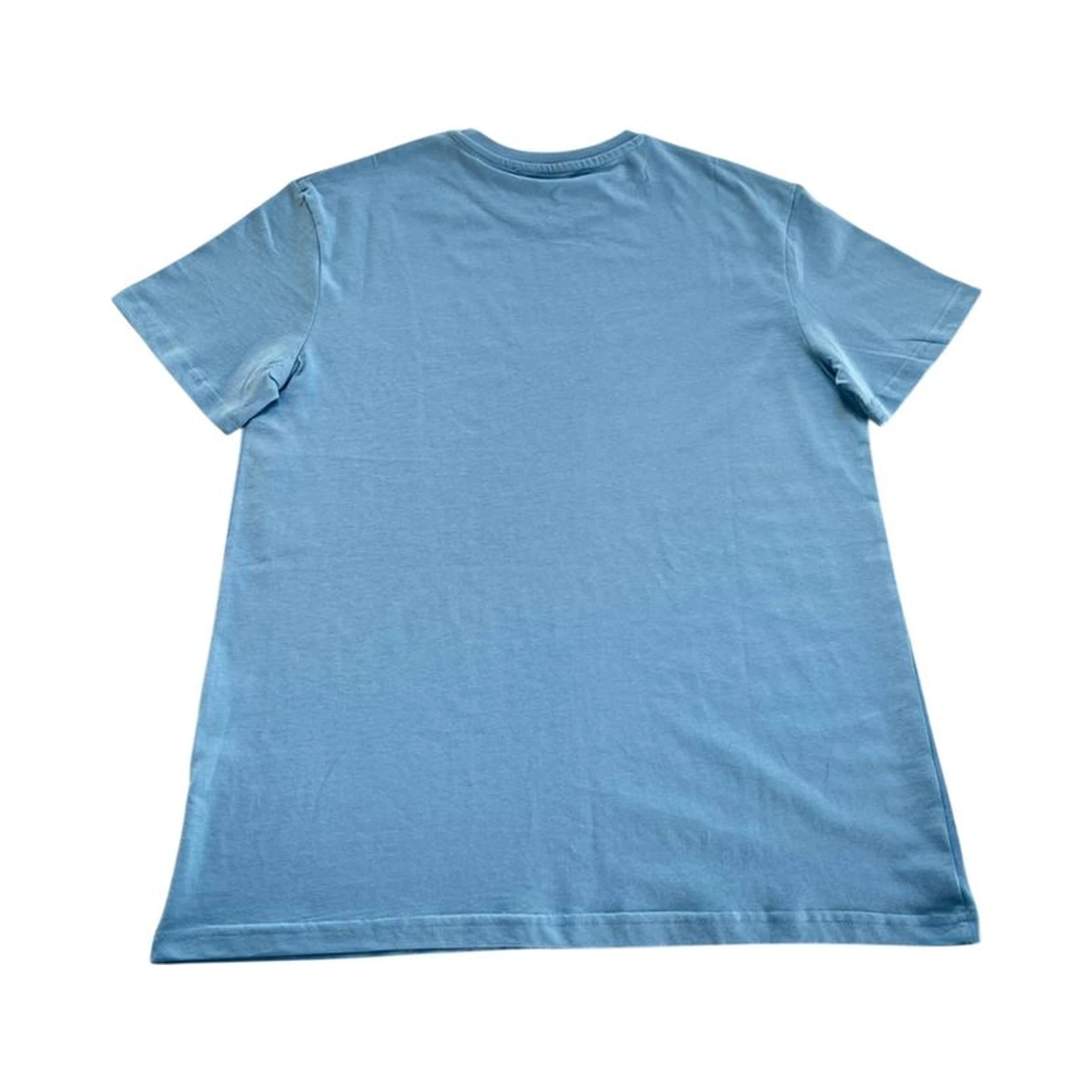 Light Blue Cotton Men T-Shirt