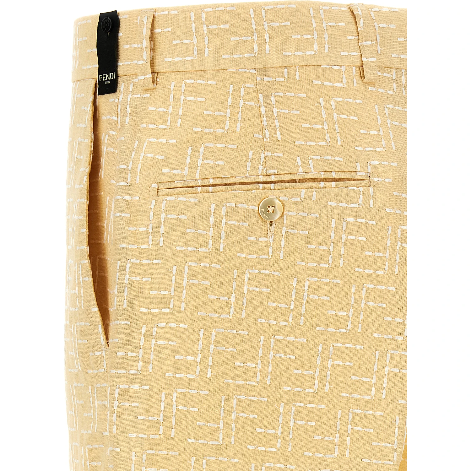 Bicolor Linen Bermuda Shorts