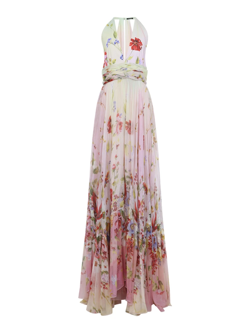 Roberto Cavalli Miami Flowers Long Dress