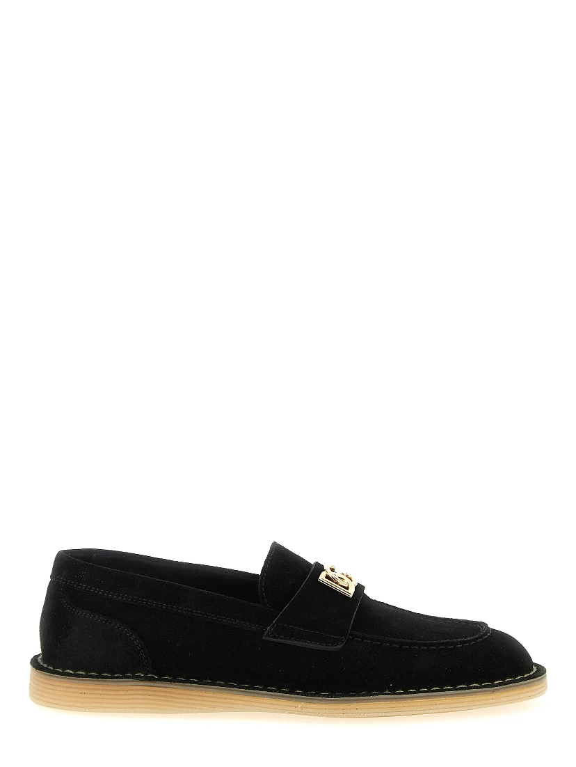 Black Calfskin Slip-On Loafers