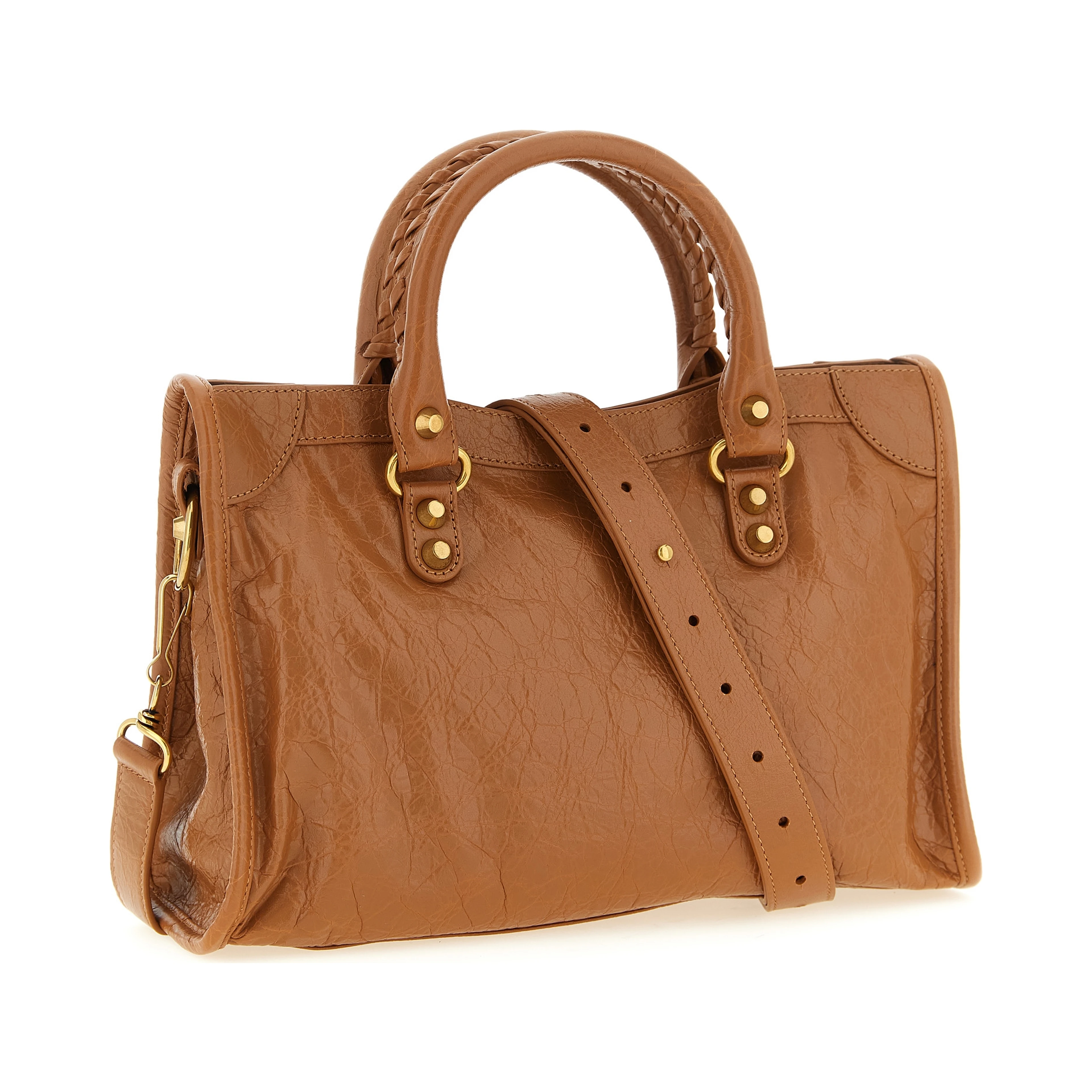 Brown Lamb Leather Handbag