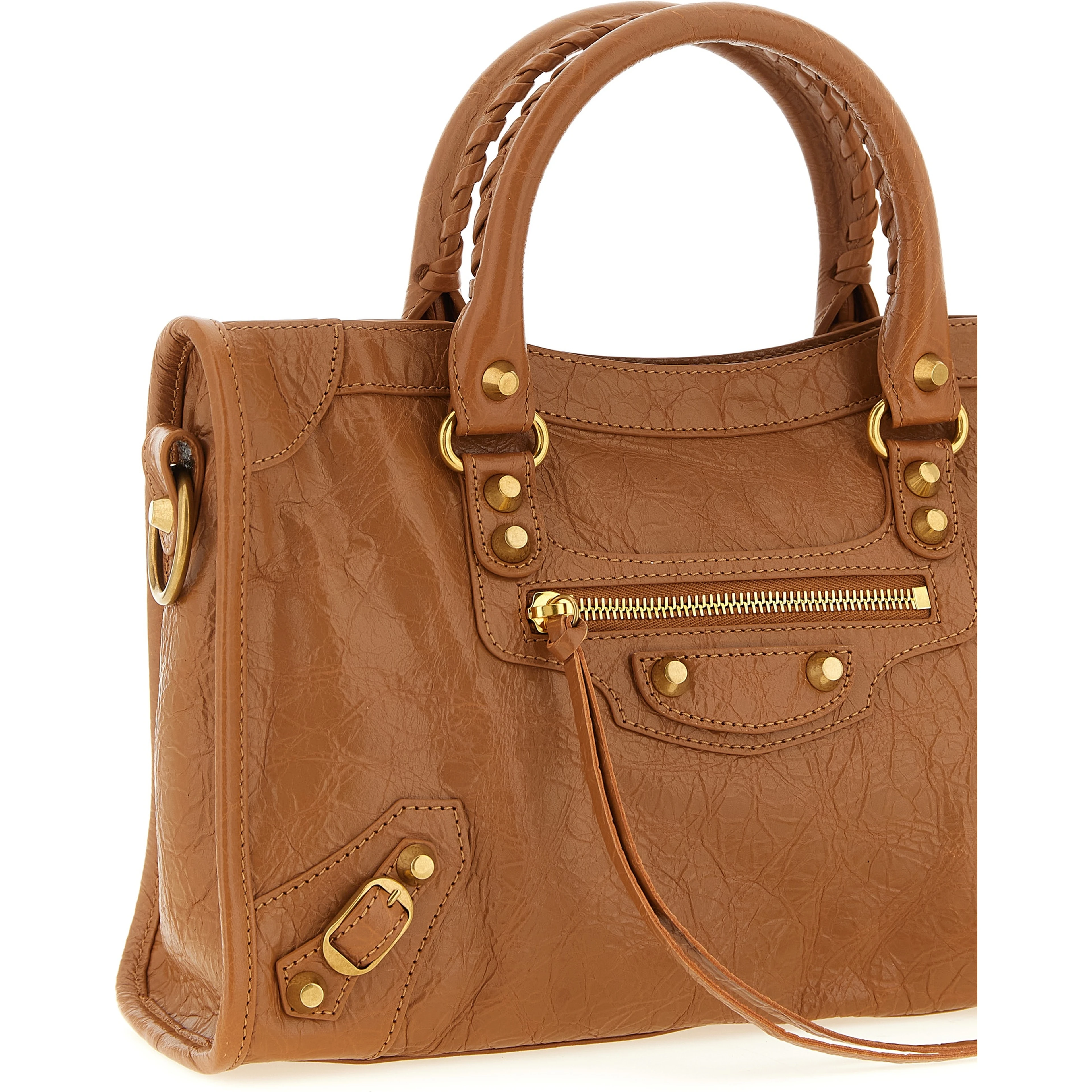 Brown Lamb Leather Handbag
