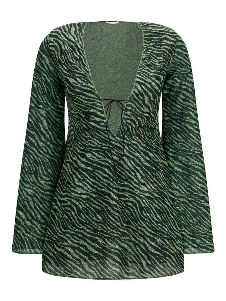 Bicolor Polyamide Casual Dress