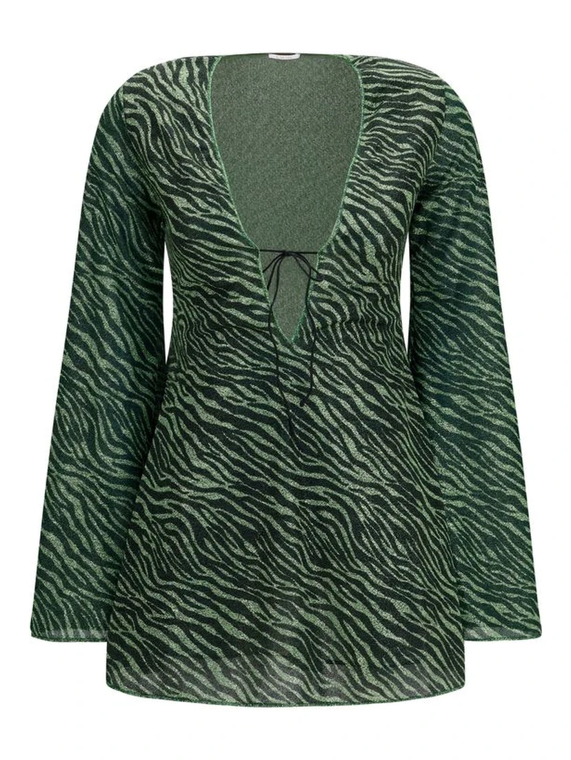 Bicolor Polyamide Casual Dress