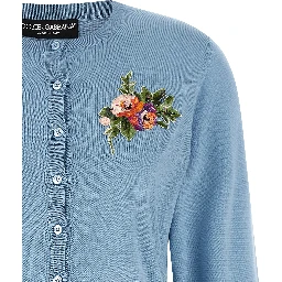 Blue Silk Cardigan