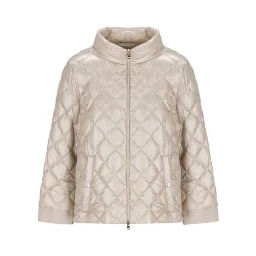 Beige Polyamide Full-Length Jacket