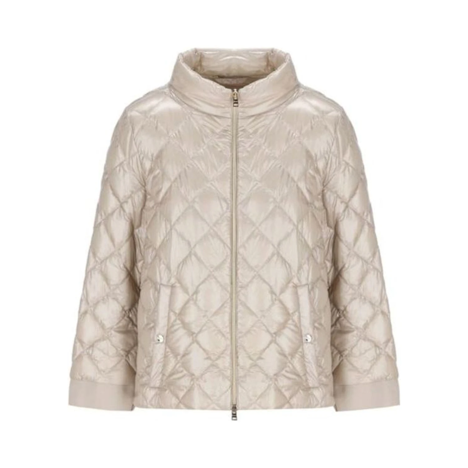 Beige Polyamide Full-Length Jacket