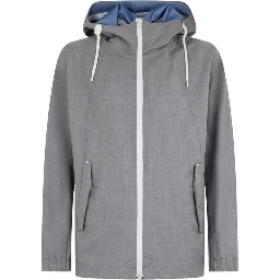 Gray Virgin Wool Shell Jacket