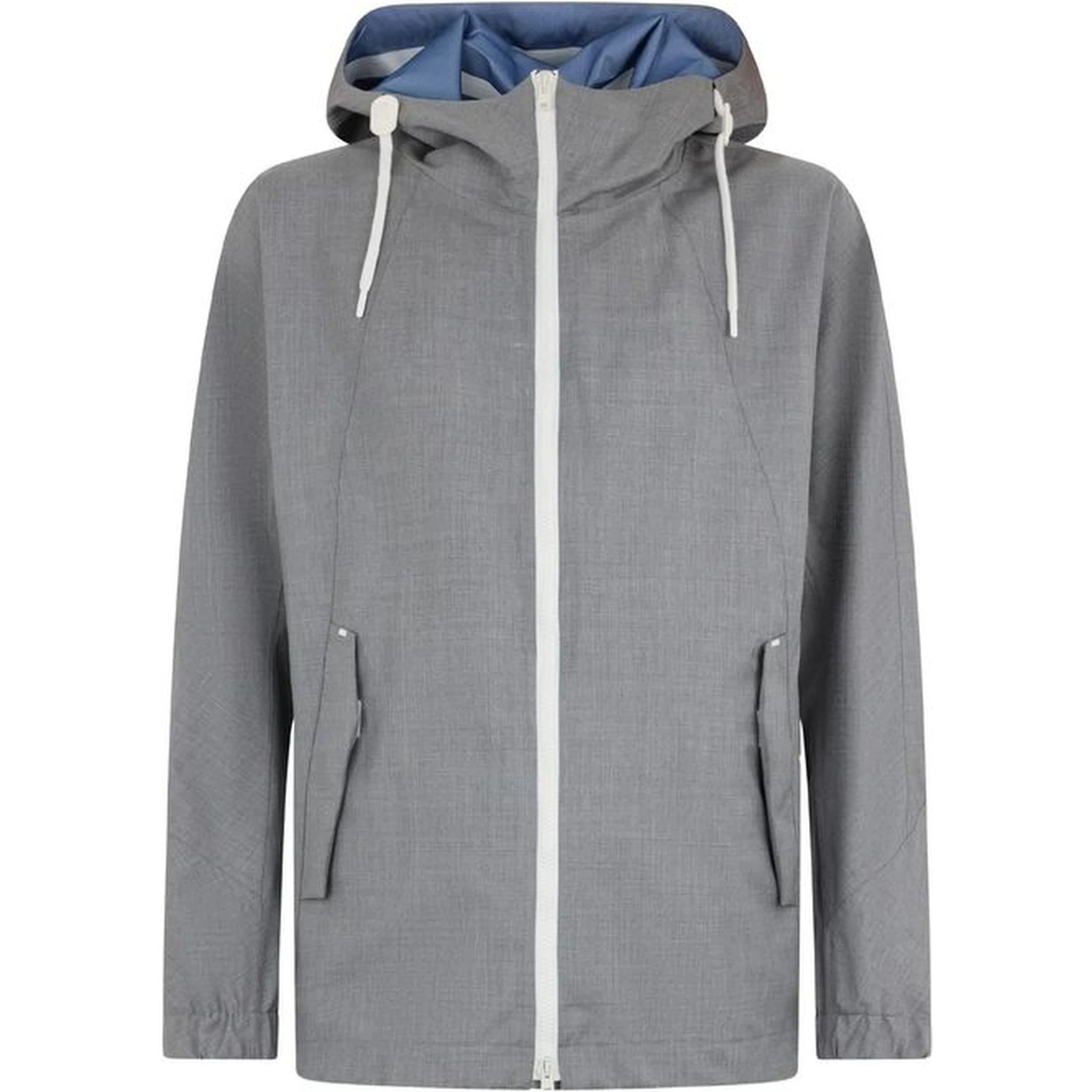 Gray Virgin Wool Shell Jacket