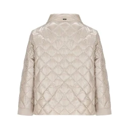 Beige Polyamide Full-Length Jacket