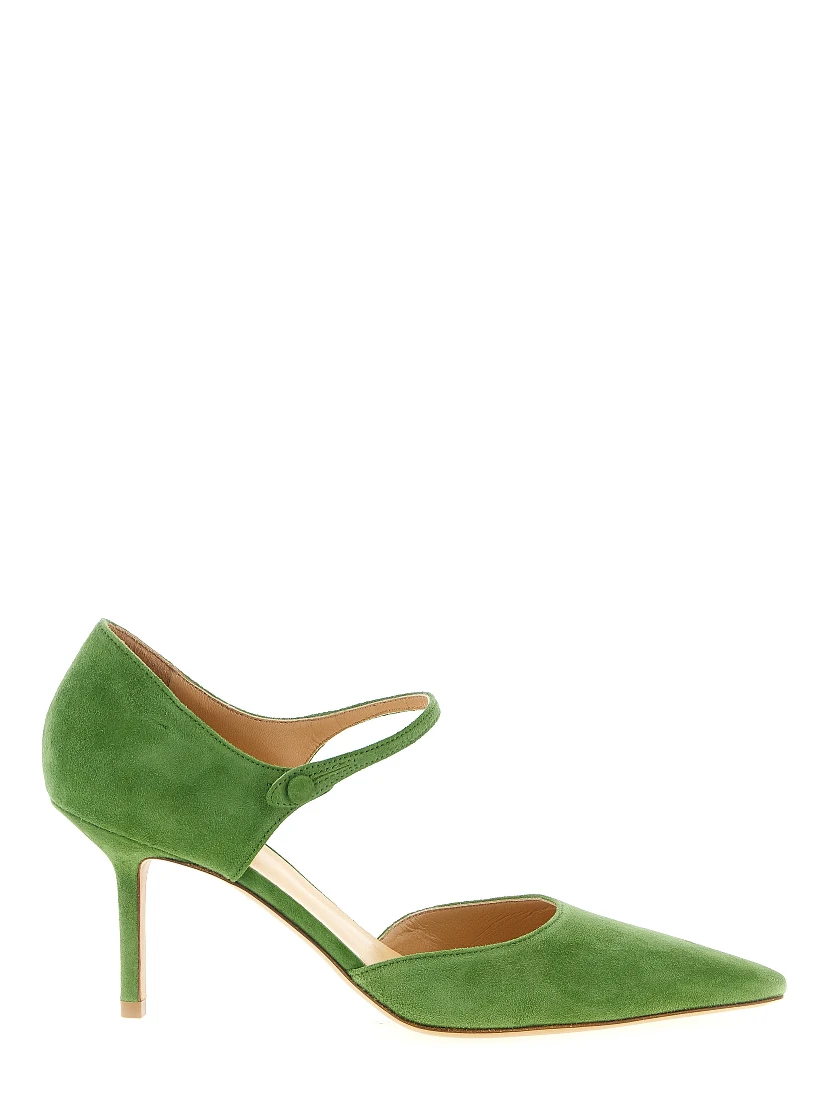 Bicolor Goatskin Mid Heel Pumps
