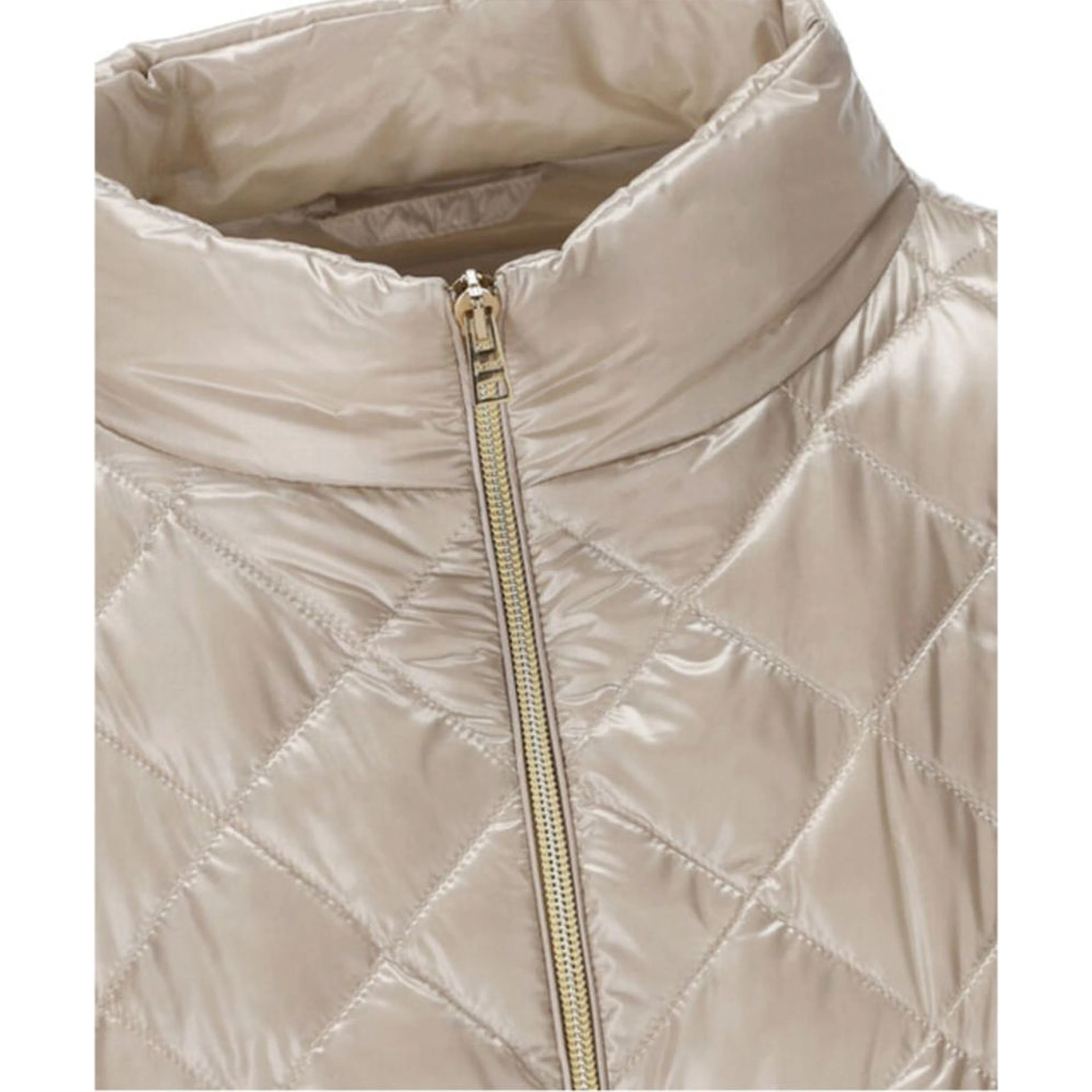 Beige Polyamide Full-Length Jacket