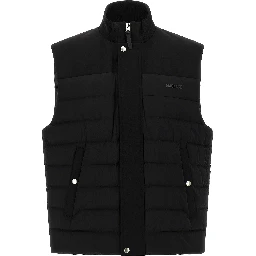 Black Nylon Sleeveless Jacket