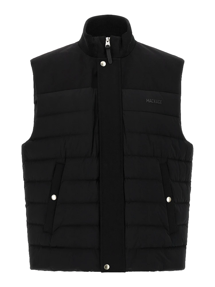 Black Nylon Sleeveless Jacket