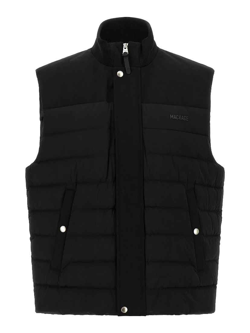 Black Nylon Sleeveless Jacket