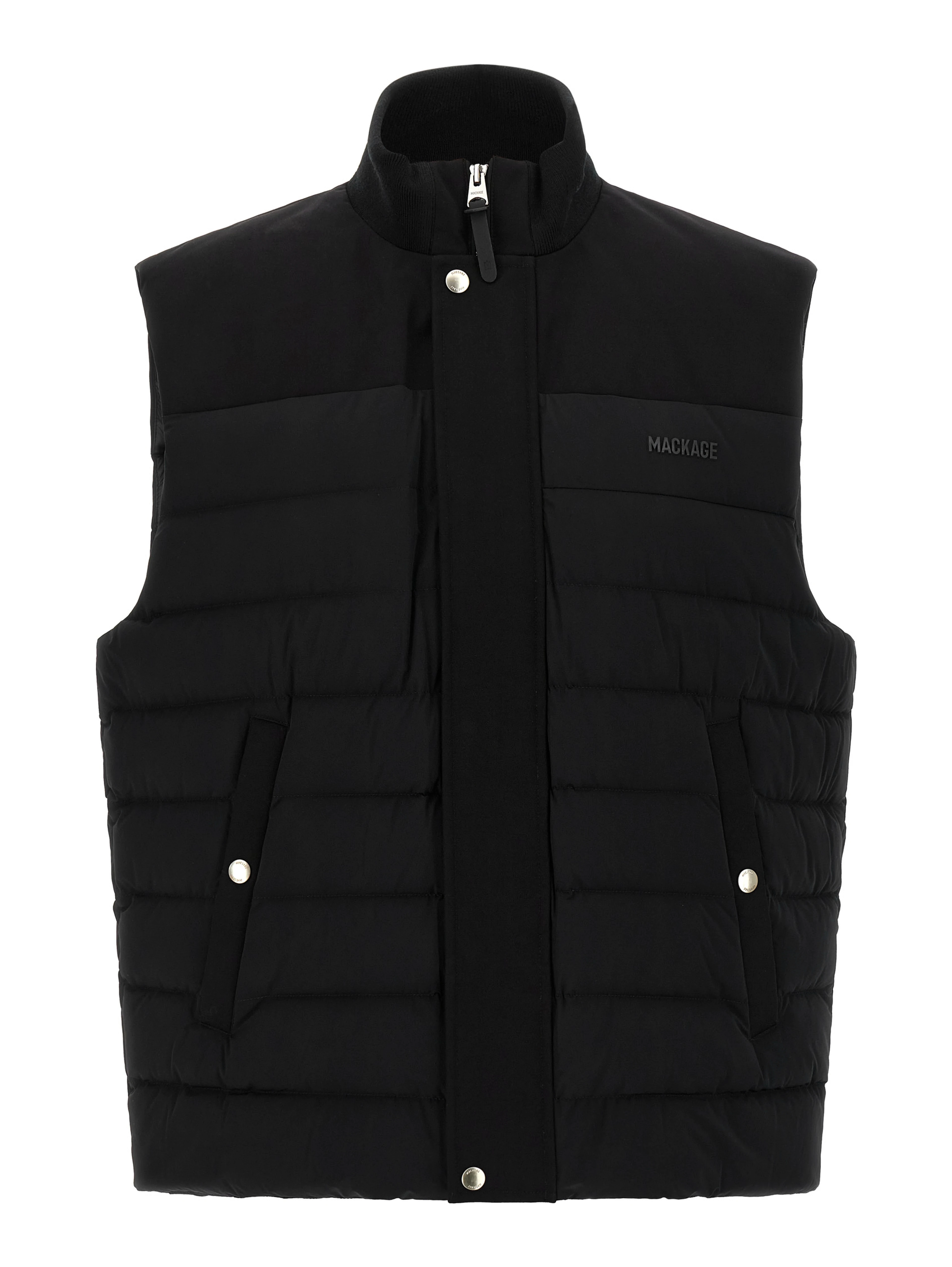 Black Nylon Sleeveless Jacket