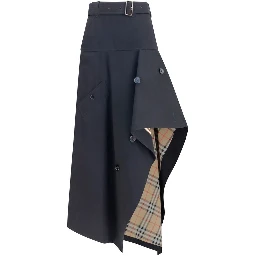 Black Cotton Long Skirt