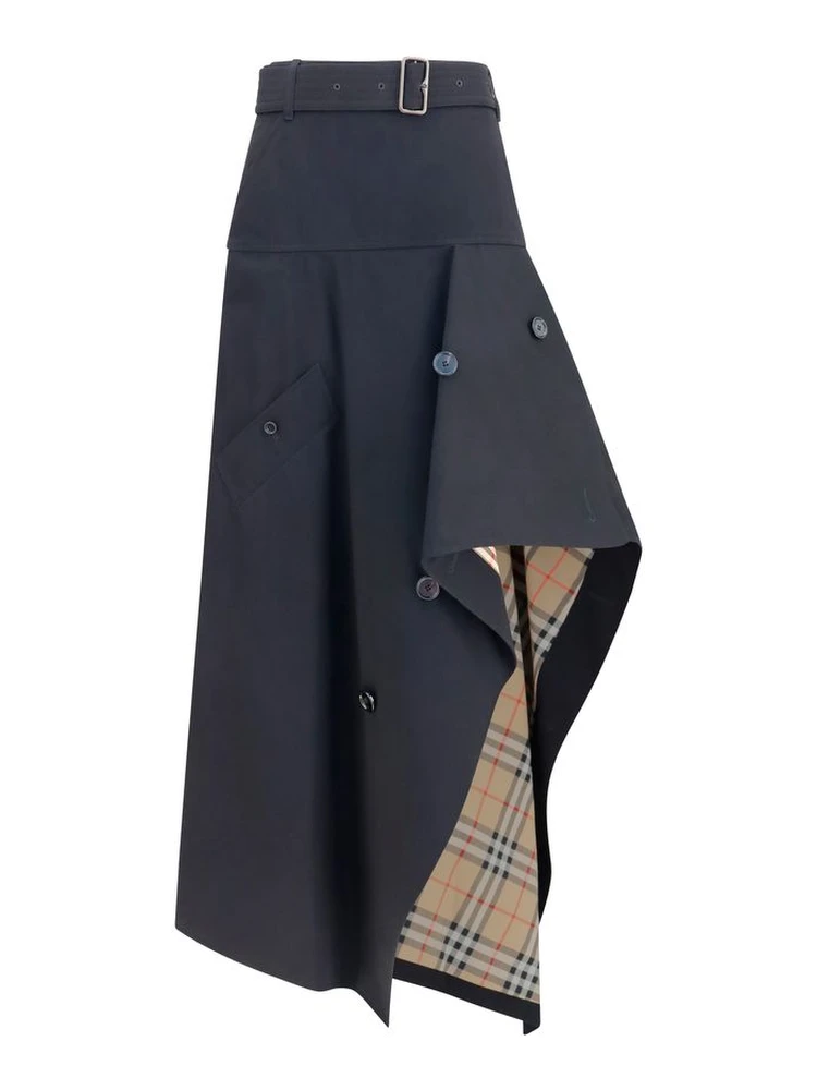 Black Cotton Long Skirt