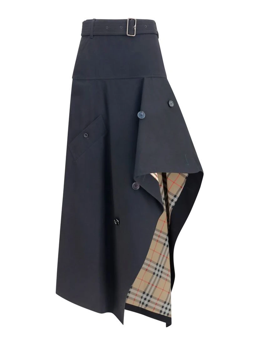 Black Cotton Long Skirt